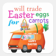 Colourful Trade Easter Eggs for Carrots Bunny Bus