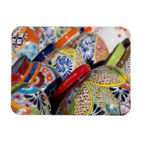 Colourful traditional hand-painted Mexican pottery
