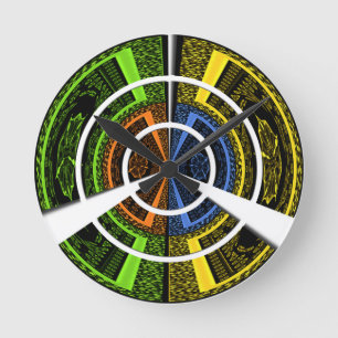 Colourful Traditional Icon Design Round Clock