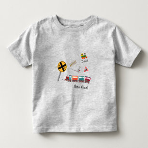 Colourful Train Little Boy First Name Choo Choo Toddler T-shirt