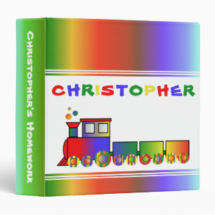 Colourful Train Personalized Binder