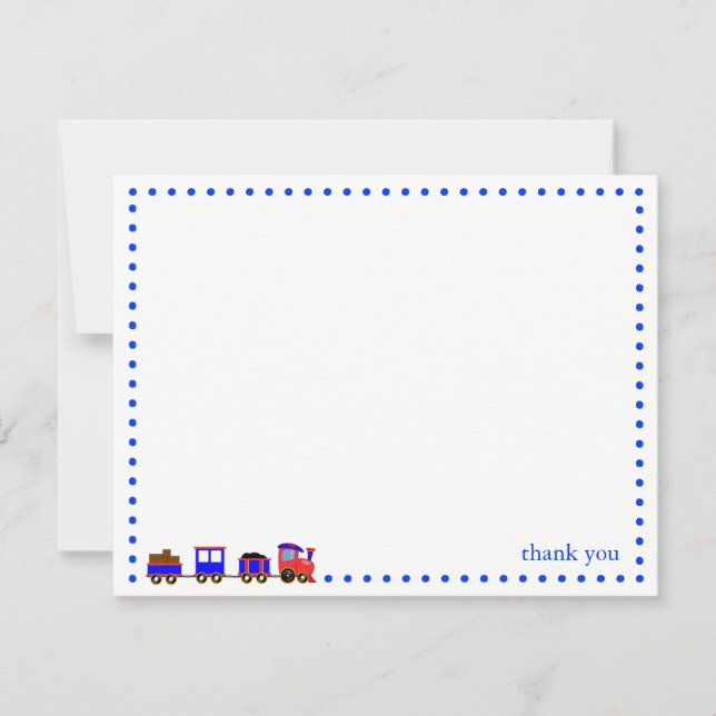 Colourful Train Personalized Note Card (Front)