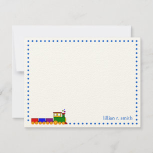 Colourful Train Personalized Note Card