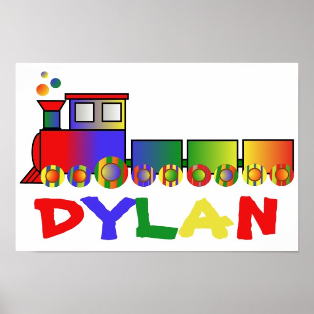 Colourful Train Personalized Poster (Front)