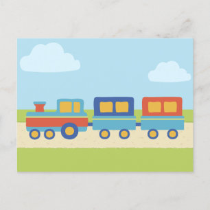 Colourful train  postcard