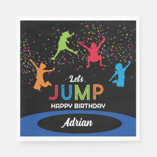 Colourful Trampoline Park Jump Kids Birthday Party Napkin