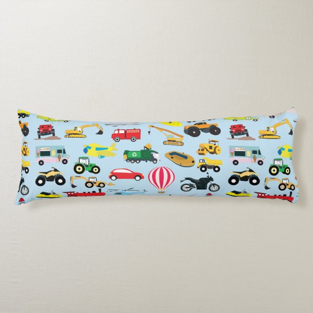 Colourful Transportation & Vehicles Kids Pattern  Body Pillow (Front)