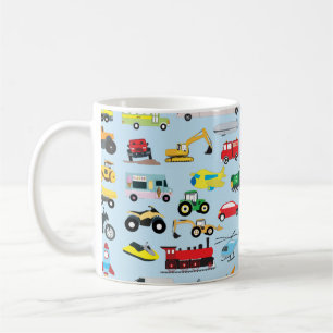 Colourful Transportation & Vehicles Kids Pattern Coffee Mug