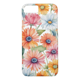 Colourful Transvaal daisy flowers watercolor Case-Mate iPhone Case