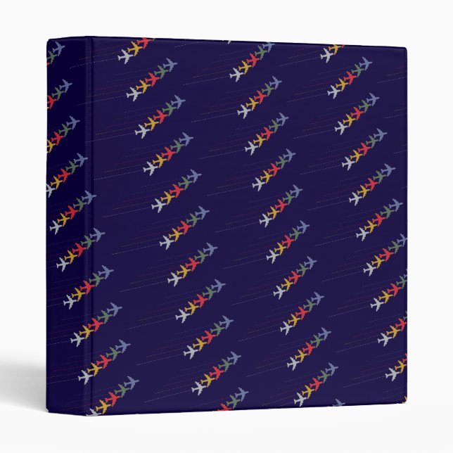 Colourful travel airplanes  binder (Front/Spine)