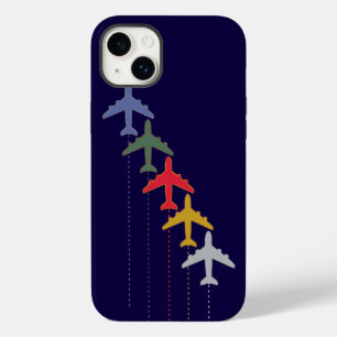 colourful travel airplanes Case-Mate iPhone 14 plus case