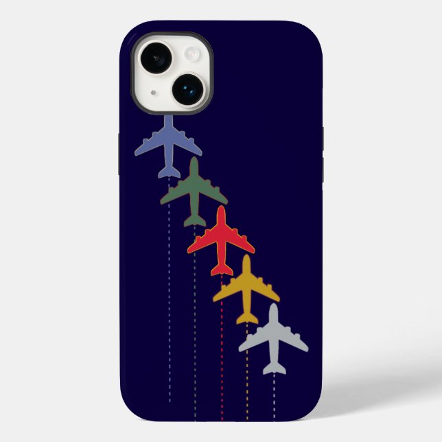 colourful travel airplanes Case-Mate iPhone case (Back)