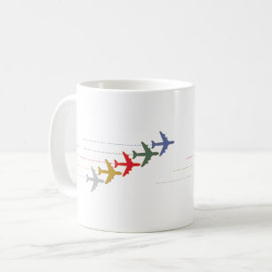 Colourful Travel Airplanes Coffee Mug