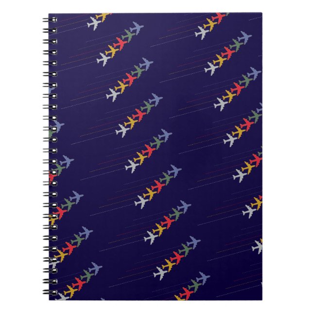 colourful travel airplanes notebook (Front)