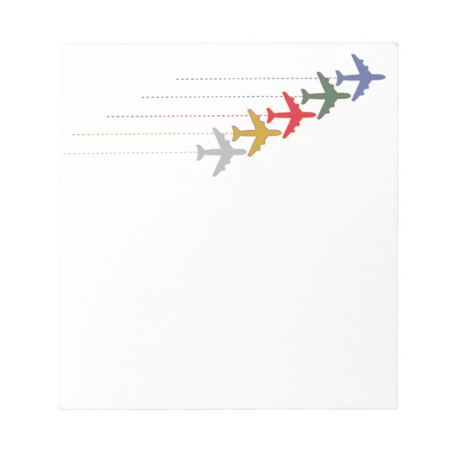 colourful travel airplanes notepad (Front)