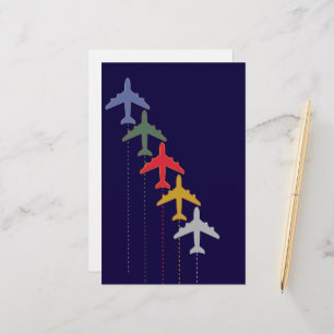 colourful travel airplanes stationery