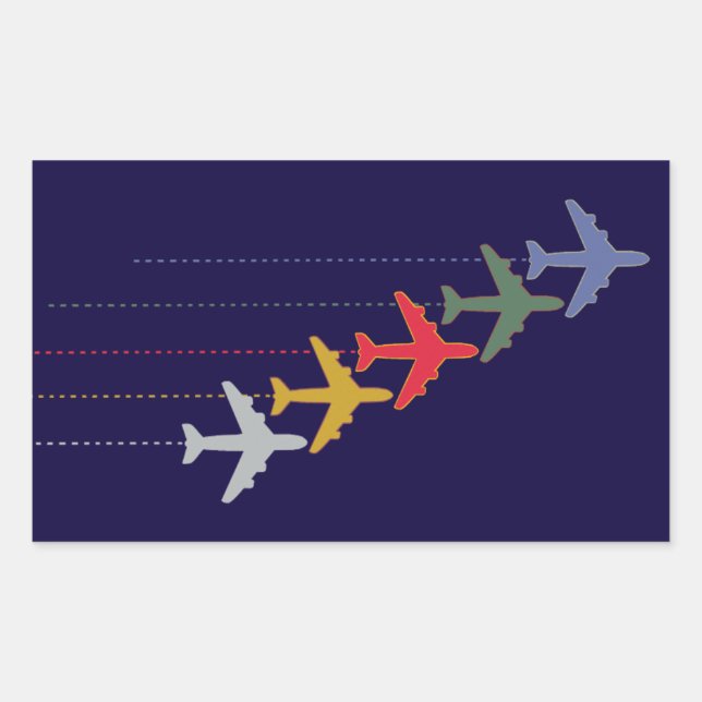 colourful travel airplanes sticker (Front)