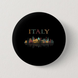 Colourful Travel Around Italy Family Shirt Europea 2 Inch Round Button