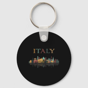 Colourful Travel Around Italy Family Shirt Europea Keychain