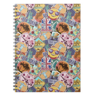 Colourful Travel Sticker Pattern Notebook