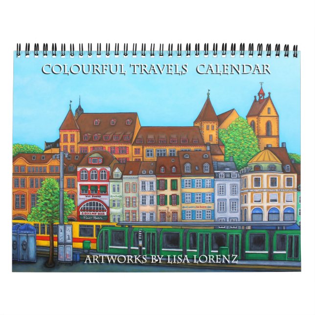 Colourful Travels 2-Page Calendar by Lisa Lorenz (Cover)