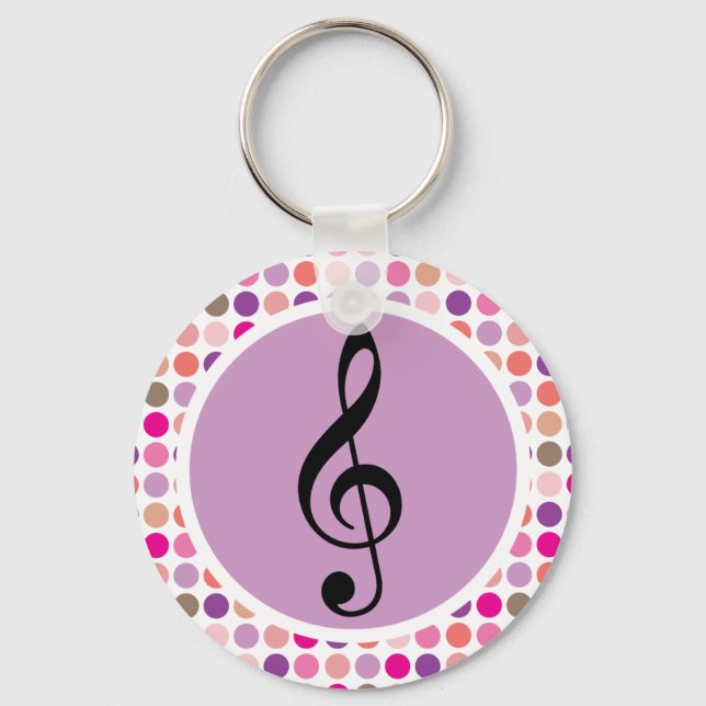 Colourful Treble Clef Keychain Gift (Front)