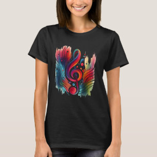 Colourful Treble Clef - Musician or Music Teacher T-Shirt