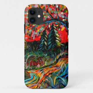 Colourful Tree And River Painting iPhone 11 Case
