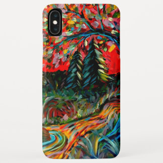 Colourful Tree And River Painting iPhone XS Max Case