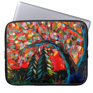 Colourful Tree And River Painting Laptop Sleeve