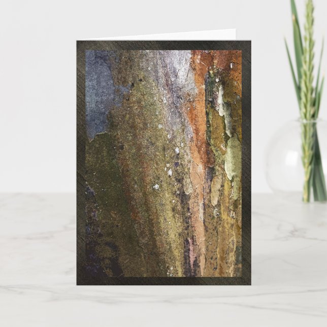 Colourful tree bark, 5"x7", greeting card, blank card (Front)