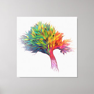 Colourful Tree Burst Canvas Print
