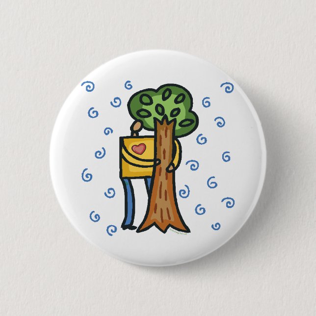 Colourful Tree Hugger 2 Inch Round Button (Front)