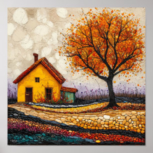 Colourful Tree Landscape Poster