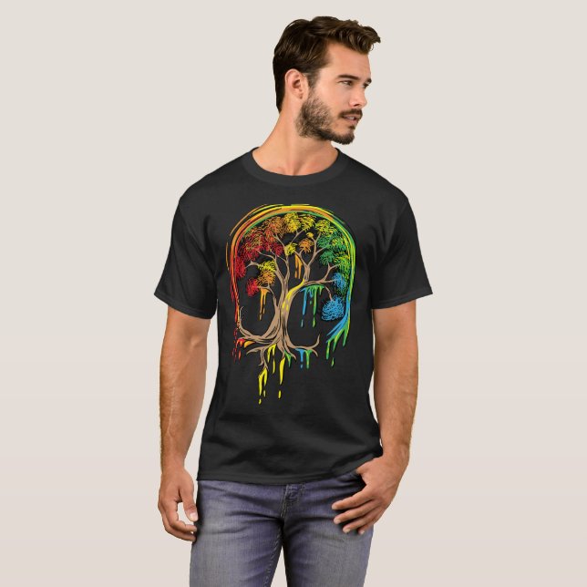 Colourful Tree Life is really good Tree Art Shirt (Front Full)