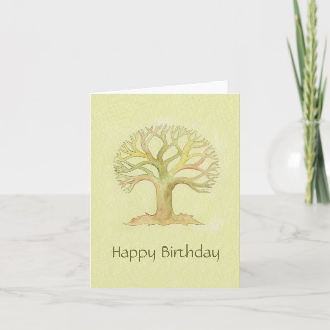Colourful Tree of Life birthday card (Front)