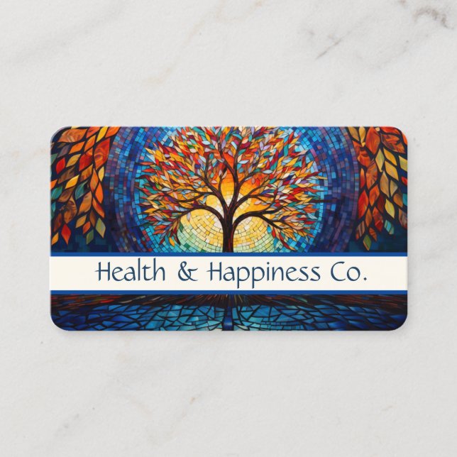 Colourful Tree of Life Business Card (Front)
