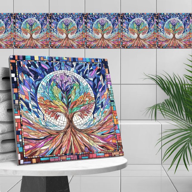 Colourful Tree of Life Mosaic art Tile (Creator Uploaded)