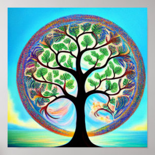 Colourful Tree of Life Poster
