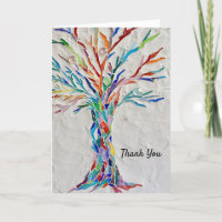 Colourful Tree Of Life Thank You Card