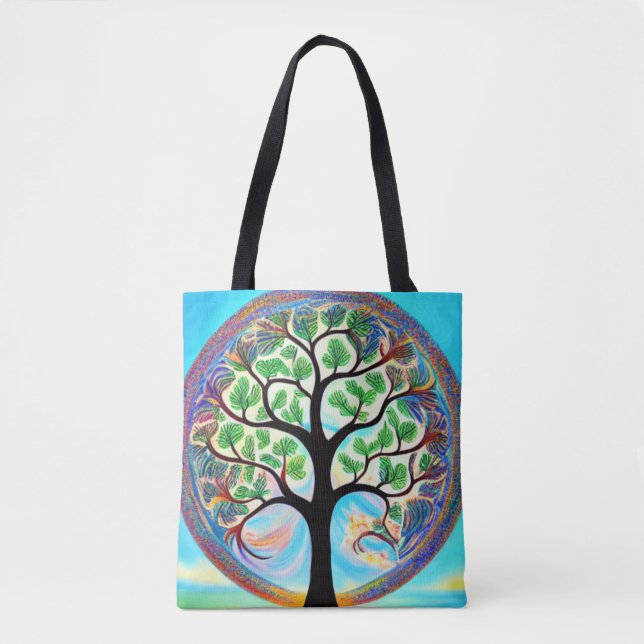 Colourful Tree of Life Tote Bag (Front)