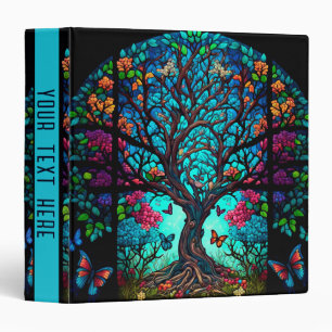 Colourful Tree of Life with Butterflies Binder