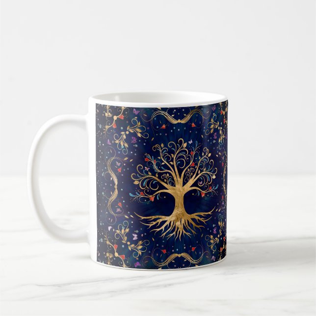 Colourful Tree of Life - Yggdrasil Coffee Mug (Left)