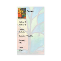 Colourful Tree Stained Glass Business Card
