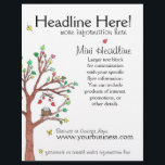Colourful Tree with Bird Nest Flyer<br><div class="desc">Business flyer for advertising or other needs featuring original watercolor and ink artwork "Any Day Now" by Tiffany Duffy.  Customize for your own business - perfect for midwives,  birthing coaches,  doula services,  pregnancy clinics,  shower planners,  or makers who specialize in newborn gifts!</div>