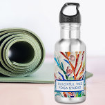 Colourful Tree Yoga Studio 532 Ml Water Bottle<br><div class="desc">This attractive water bottle is decorative and practical as well as a way to promote your business.
It features a print of one of my original mosaics.
Customize it with your name or that of your studio,  shop or business.
Original Mosaic Design © Michele Davies</div>