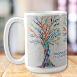 Colourful Tree Yoga Studio Mosaic Tree Customize Coffee Mug<br><div class="desc">Promote your yoga studio with this customizable coffee mug.
It is decorated with a print of my Tree of Life mosaic design.
There is a place for the name of your yoga studio as well as for your name or that of another yogi.
Original Mosaic Design © Michele Davies.</div>