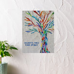 Colourful Tree Yoga Studio Poster<br><div class="desc">Decorate your home or yoga studio with this attractive and colourful poster. Customize it with your name or that of your studio or business. The original design is a rainbow coloured tree of life made from tiny pieces of brightly coloured glass with a pale grey background. Original Mosaic Art ©...</div>