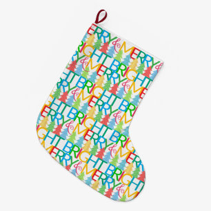 Colourful Trees Christmas Stocking