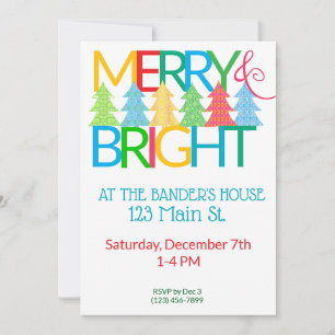 Colourful Trees Holiday Invitation
